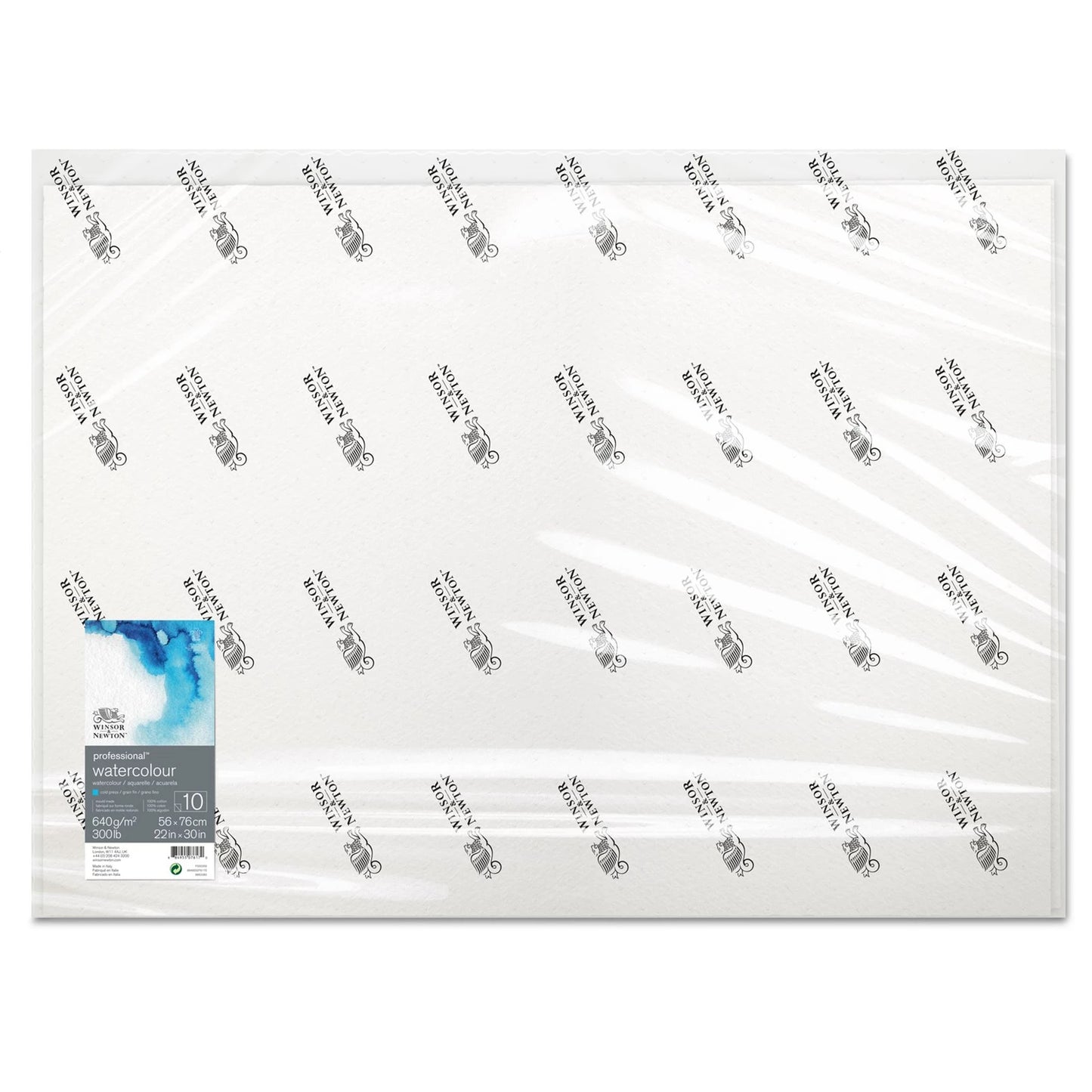 FEUILLE DE PAPIER POUR AQUARELLE W&N PROF. GRAIN FIN, 640G/M², 56X76CM