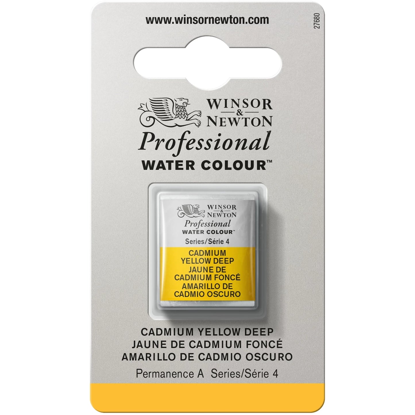 AQUARELLE W&N PROFESSIONNELLE 1/2 GODET JAUNE CADMIUM FONCÉ