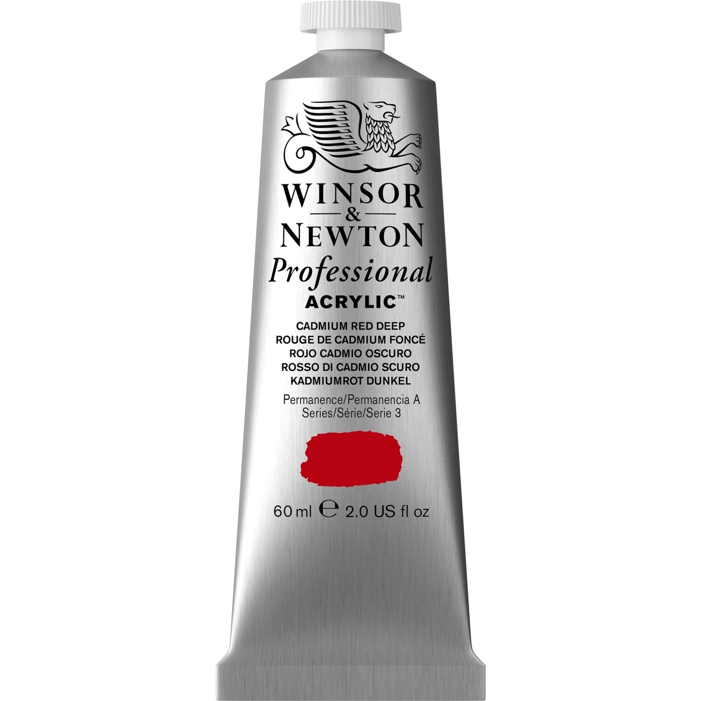 W&N PROF. COULEUR ACRYLIQUE TUBE DE 60ML ROUGE CADMIUM FONCÉ