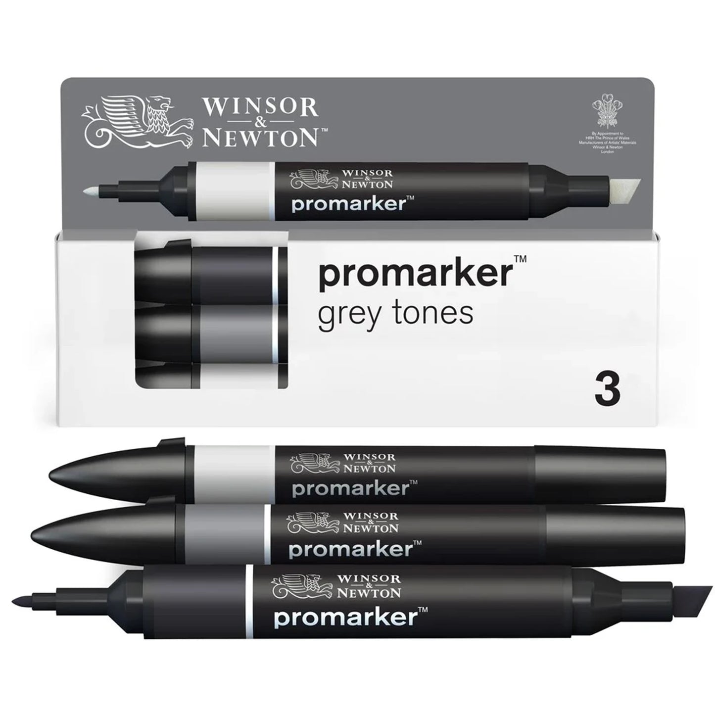 W&N PROMARKER SET 3 PIÈCES NUANCES DE GRIS