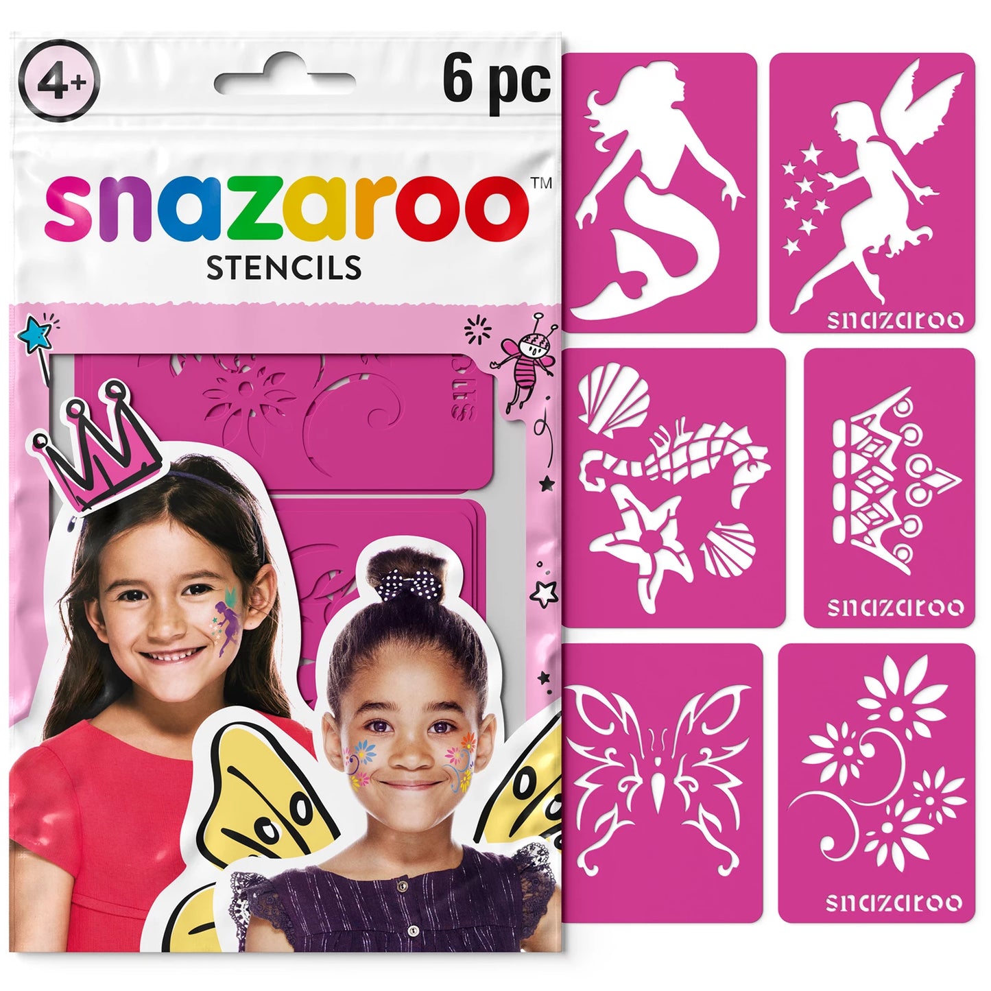 SNAZAROO 6 SCHMINKSCHABLONEN FÜR MÄDCHEN