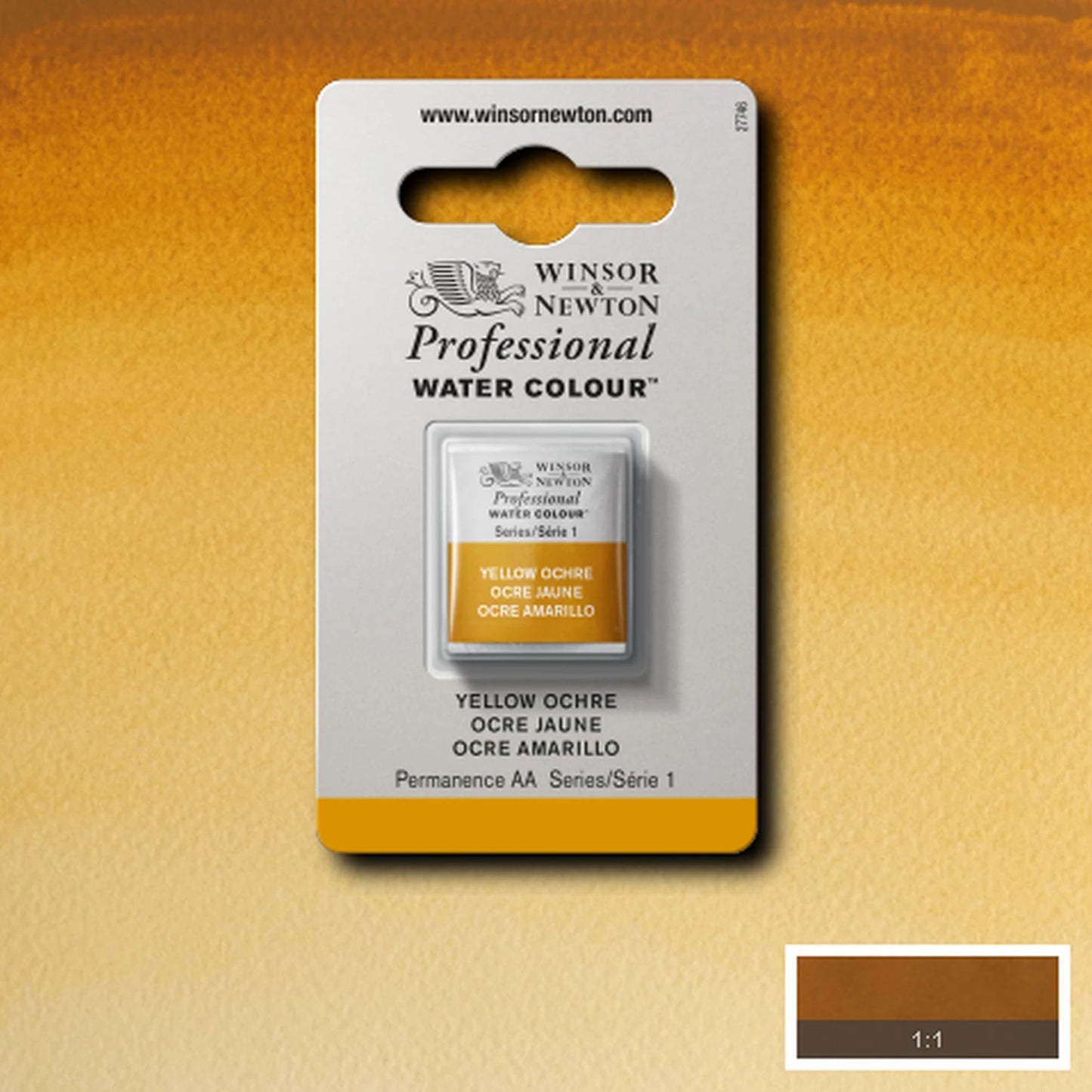 AQUARELLE PROF. W&N 1/2 GODET OCRE JAUNE
