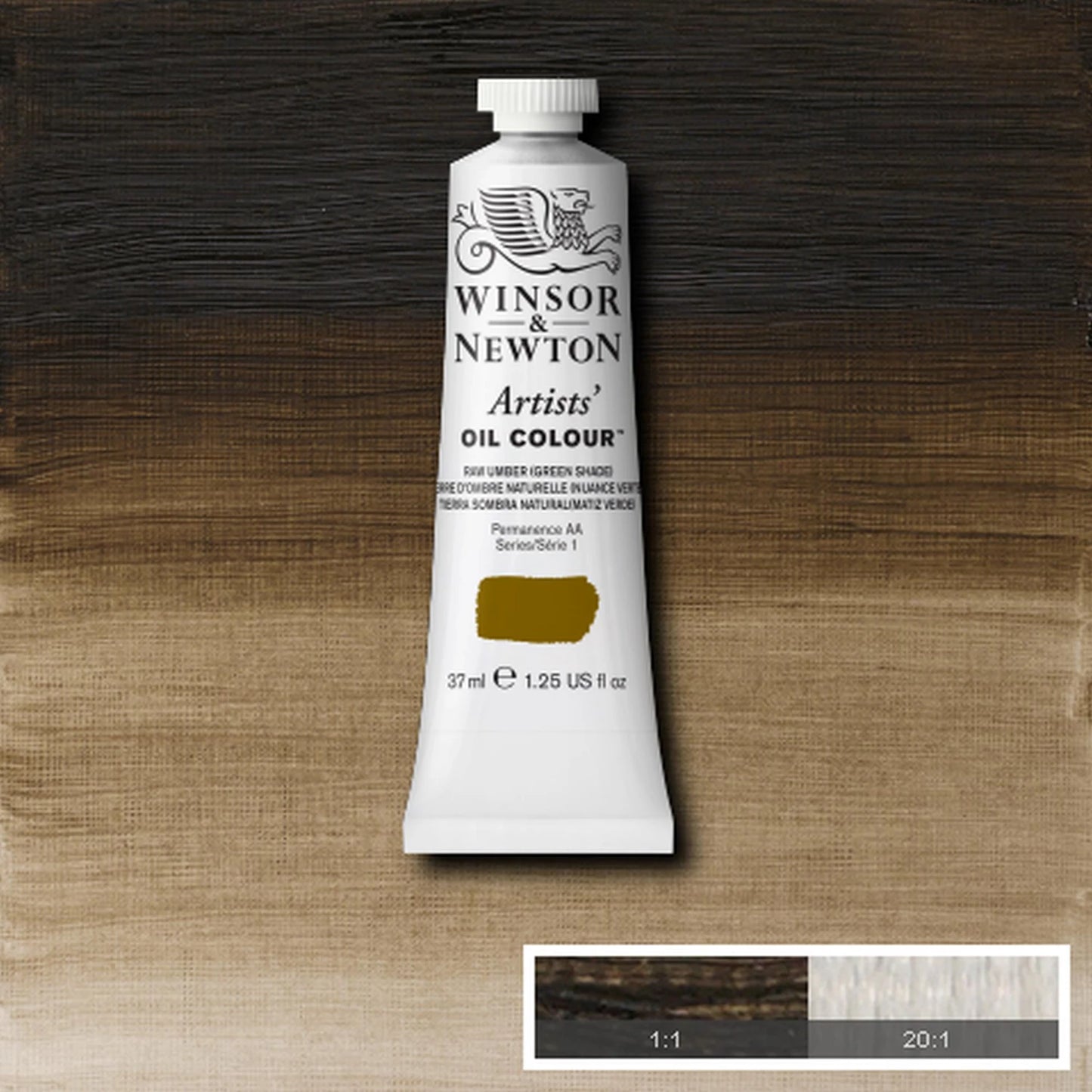 PEINTURE À L'HUILE POUR ARTISTES W&N TUBE DE 37 ML TERRE D'OMBRE NATURELLE (VERTE)