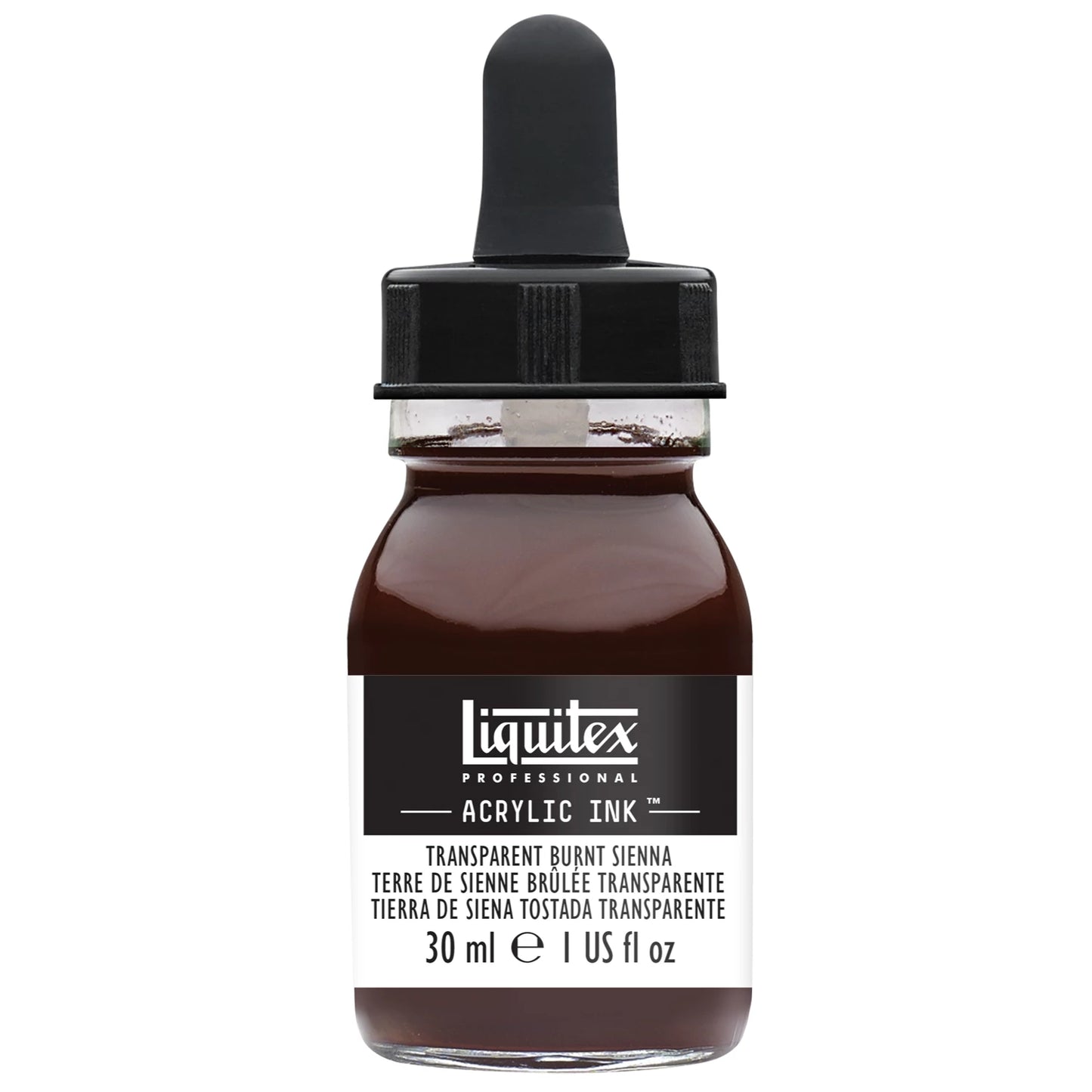 LQX PROF. ENCRE ACRYLIQUE FLACON 30ML TERRE DE SIENNE BRÛLÉE TRANSPARENTE