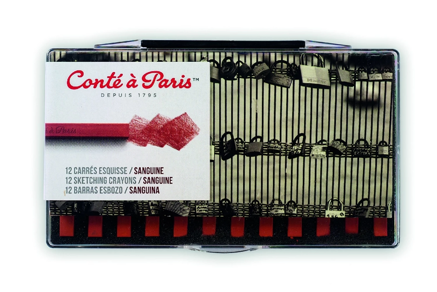 CRAYONS CARRÉS ROUGE/SANGUINE BOÎTE DE 12