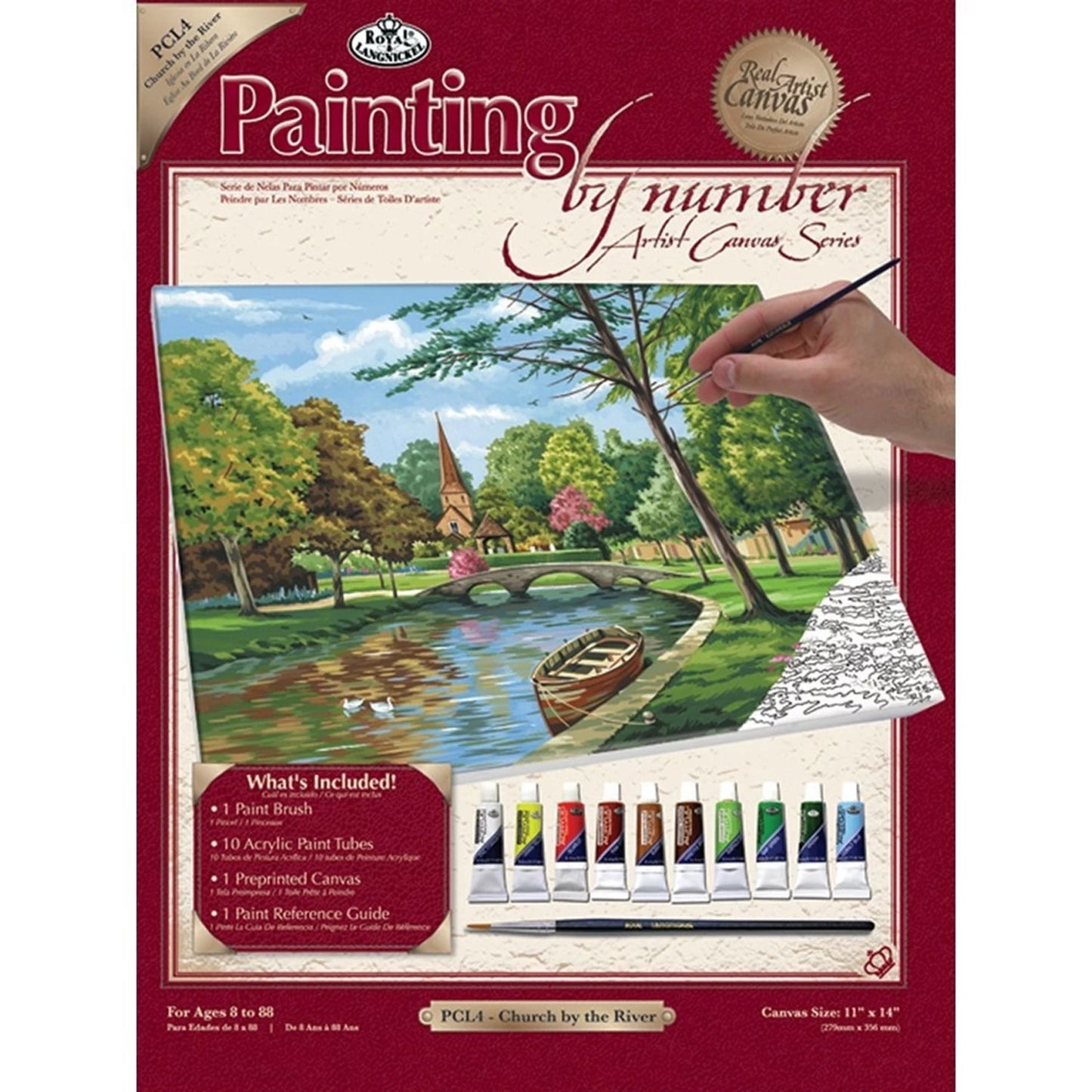 SÉRIE DE TOILE D'ARTISTE R&L PBN GM ÉGLISE SUR LA RIVIÈRE