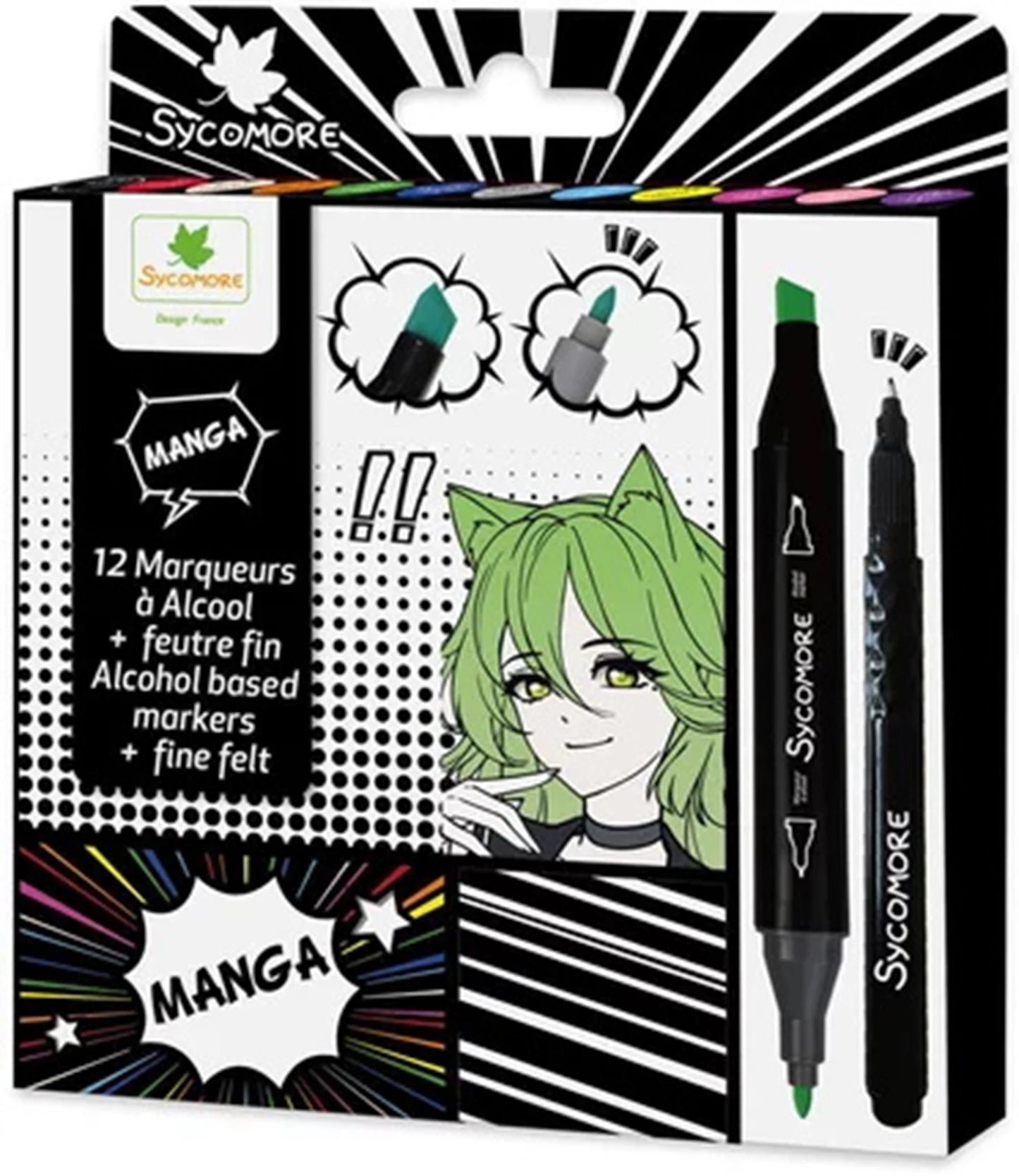 ARTISSIMO MANGA PM 12 MARQUEURS À ALCOOL (FR-DE-IT)