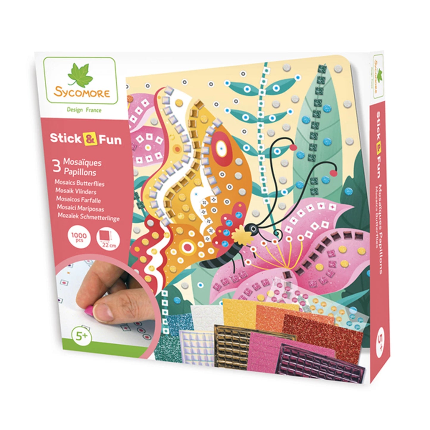 STICK'N FUN PM MOSAÏQUES PAPILLONS (FR-DE-IT)