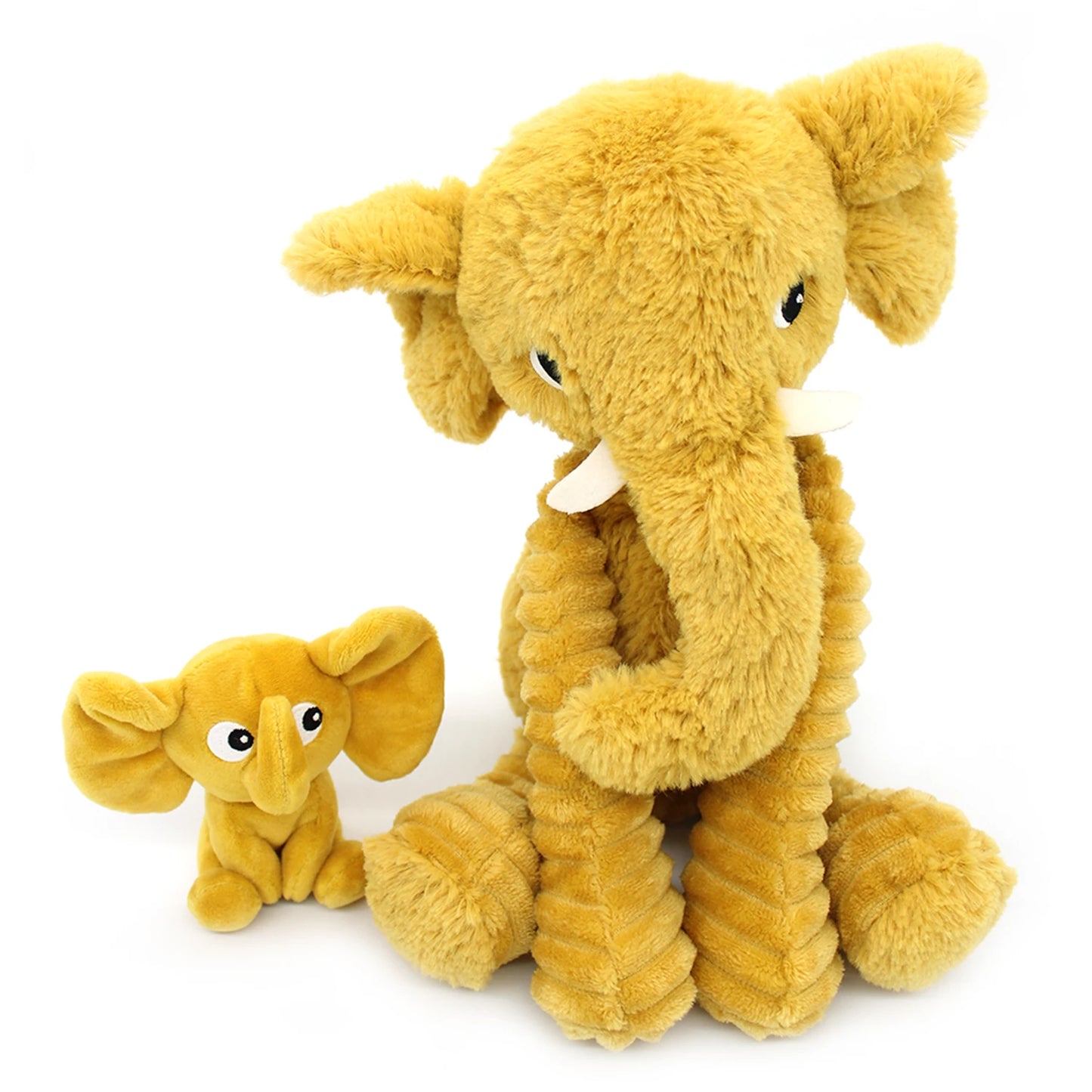 DIMOITOU L'ÉLÉPHANT MAMAN ET BÉBÉ MOUTARDE