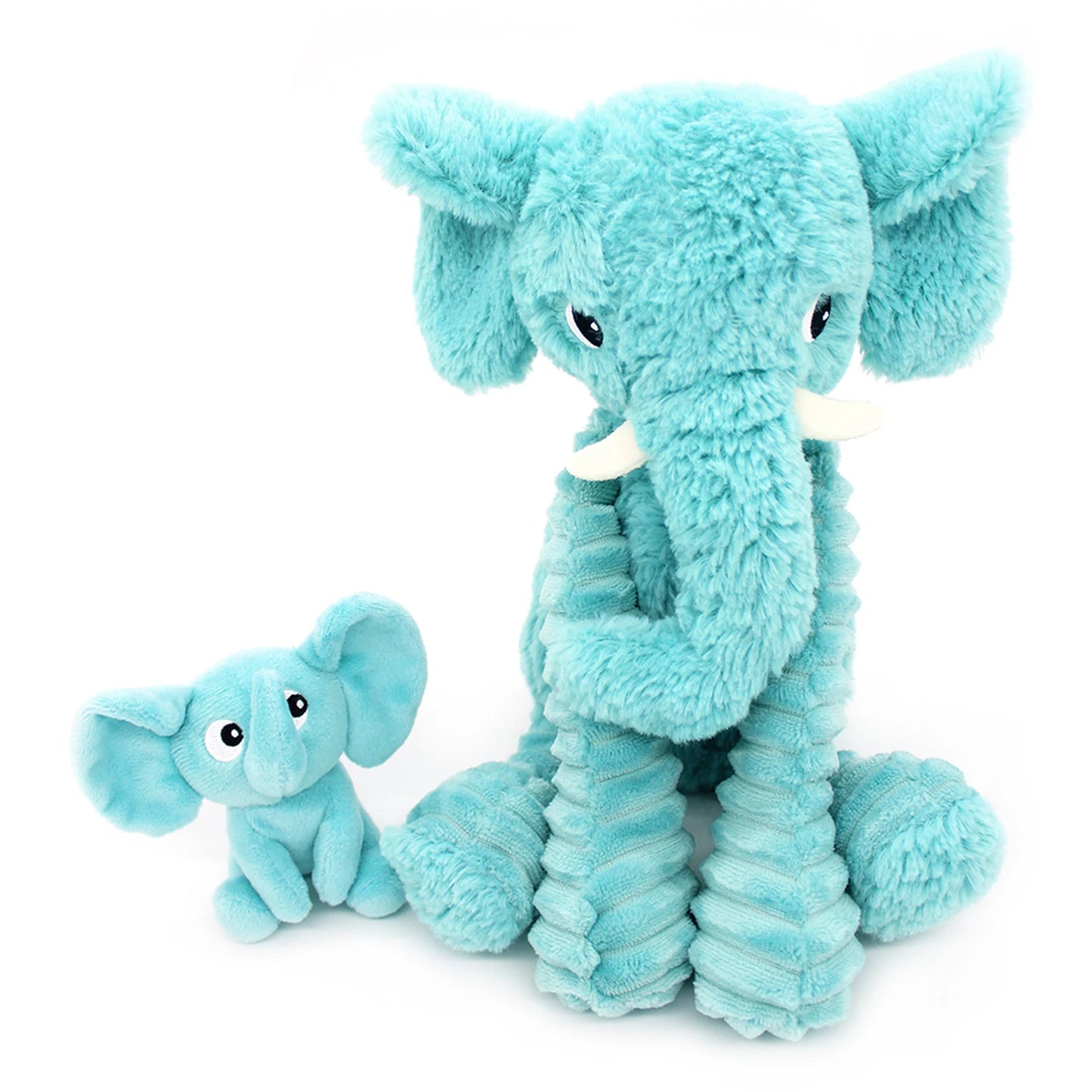 DIMOITOU L'ÉLÉPHANT MAMAN ET BÉBÉ BLEU LAGON