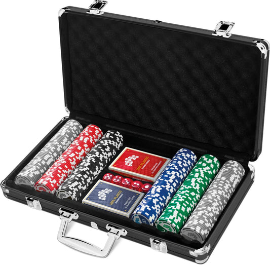 CARTAMUNDI - COPAG MALLETTE POKER PREMIUM 300 JETONS 11.5G MARQUES, 2 JEU - F/D/I/ML