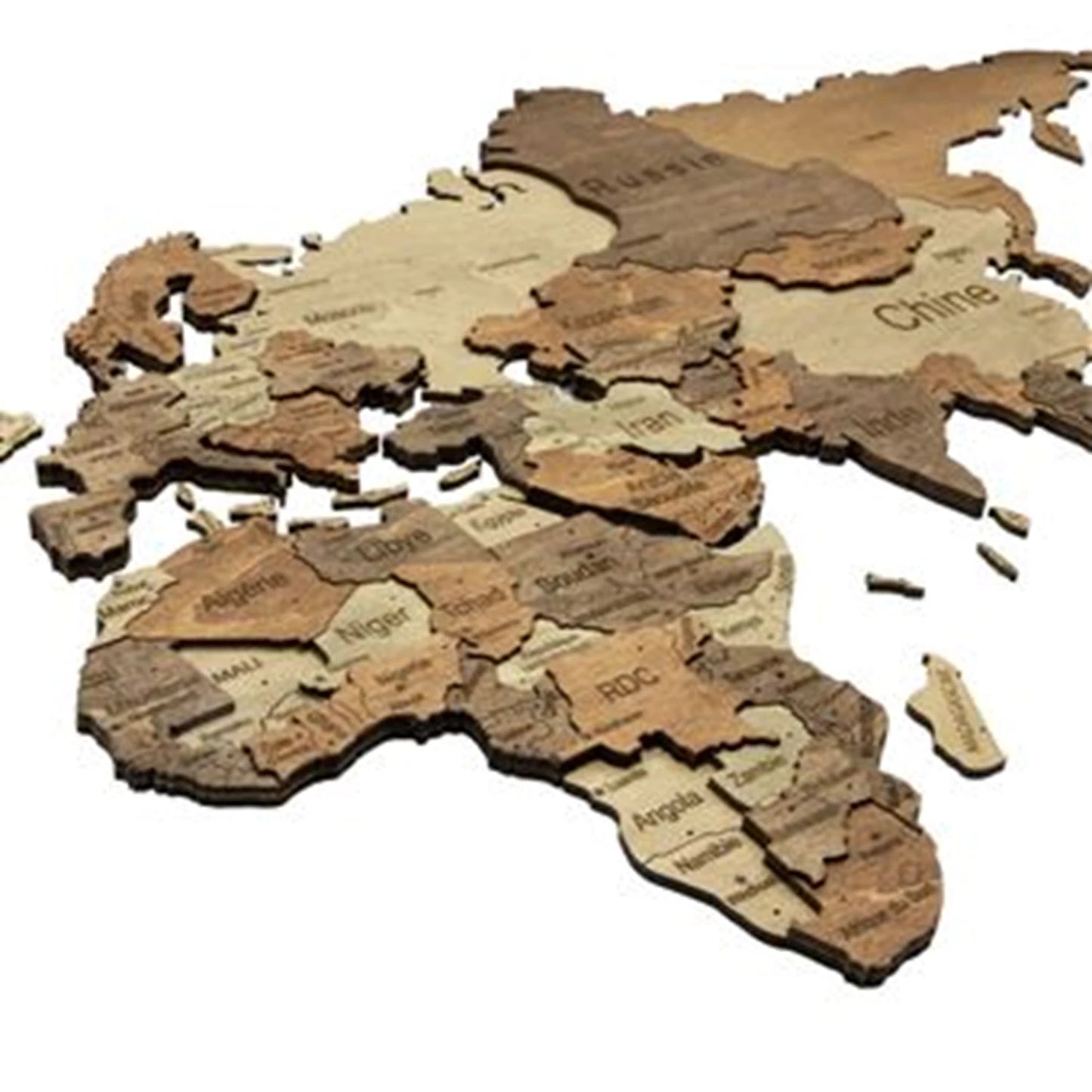 CARTE DU MONDE 3D FONCEE M 70X100CM