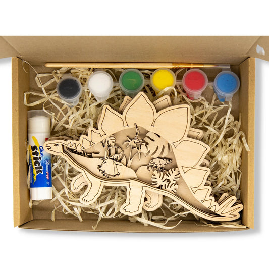 KIT EN BOIS 3D À PEINDRE STÉGOSAURE