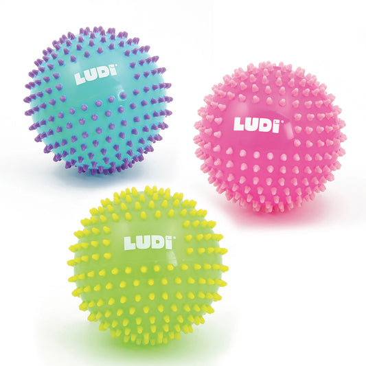 LUDI - BALLES DE MASSAGE BI-MATIÈRE (PRÉSENTOIR 18 PIÈCES) - F/D/D/I