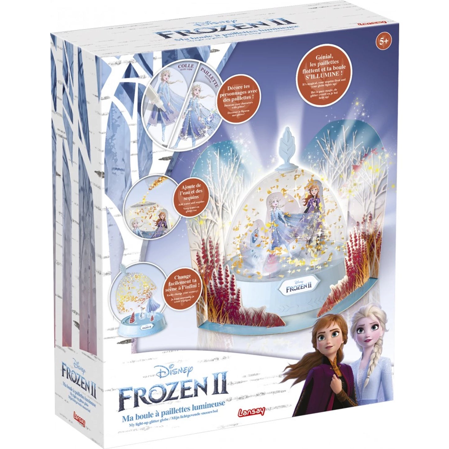 REINE DES NEIGES 2 MA BOULE A SEQUIN LUMINEUSE (FR-NL)