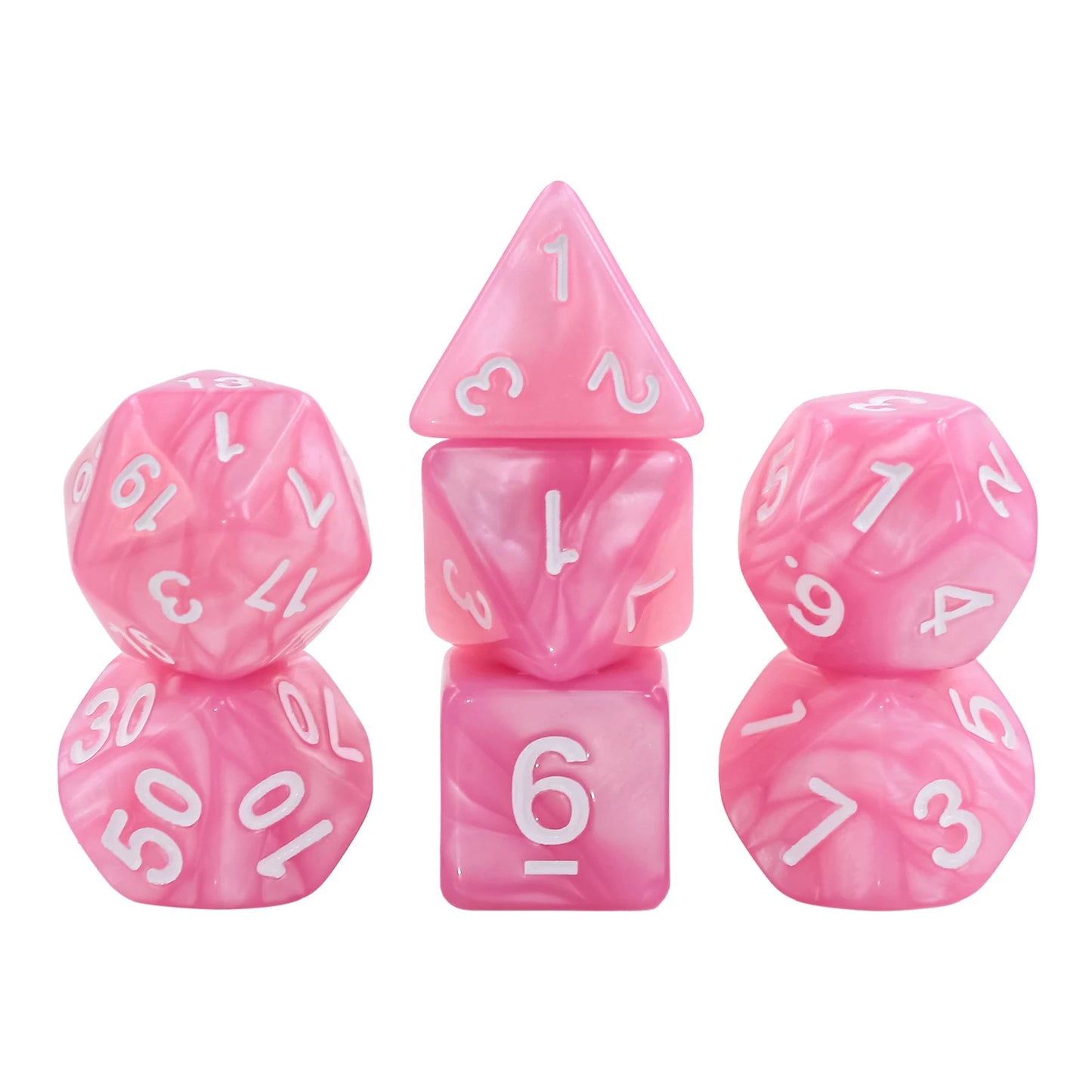 LOT DE 7 DE NACRE ROSE MULTIFORME (ML)