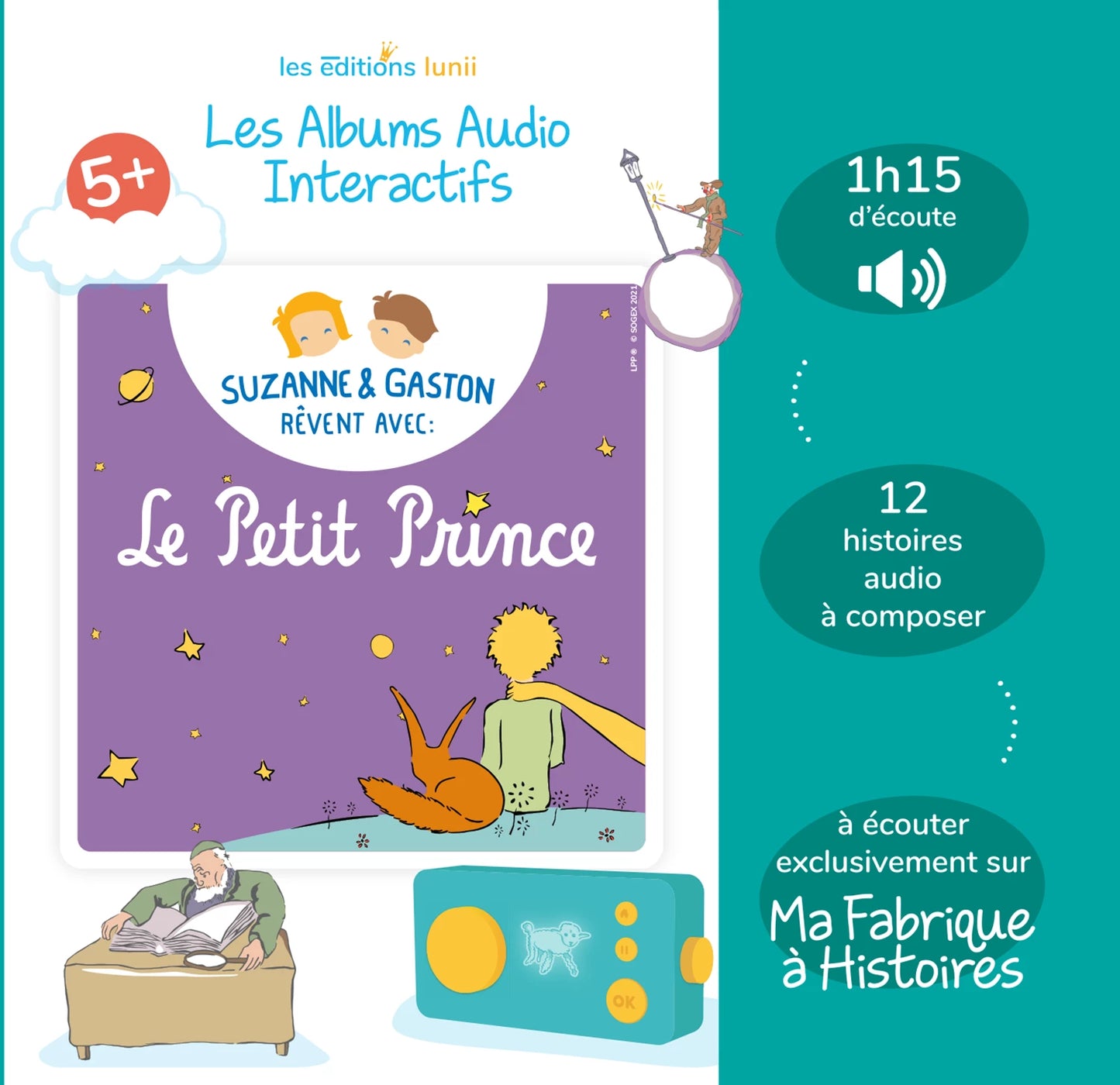 LUNII ALBUM AUDIO INTERACTIF SUZANNE ET GASTON REVENT AVEC L