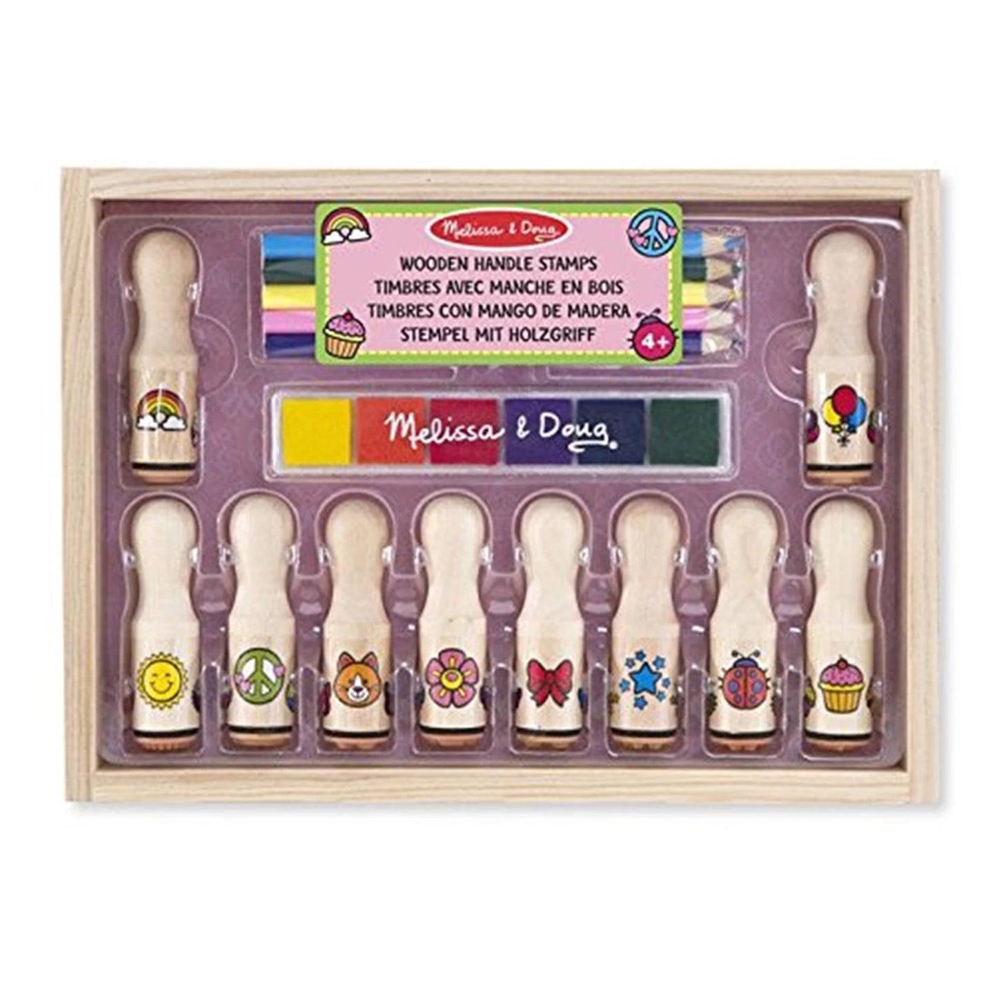TIMBRO CON MANICO IN LEGNO - VERSIONE LUSSO (FR-DE-EN-ES)