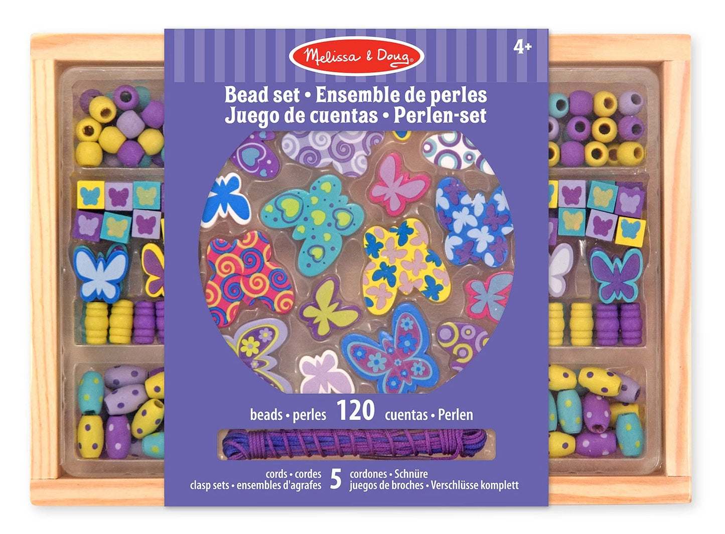 SET PERLES EN BOIS PAPILLONS (FR-DE-EN-ES)