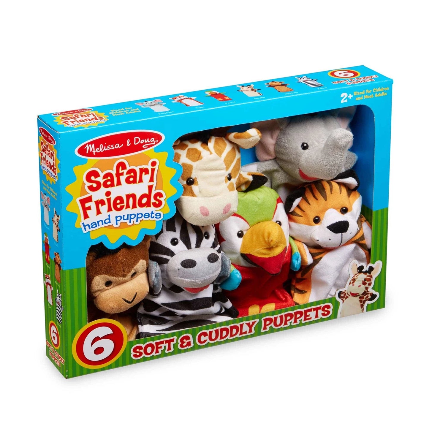 MELISSA & DOUG – HANDPUPPEN-SET SAFARI FREUNDE (FR-DE-EN-ES) – F/D/ML