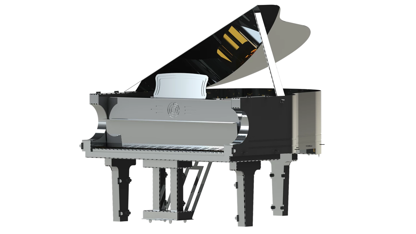 MODELLO 3D IN METALLO GRANDE PIANOLA PIANOFORTE 22PZ.