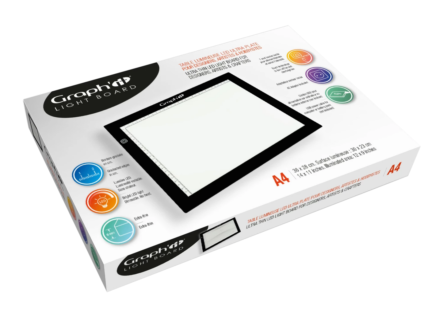 GRAPH'IT Leuchtplatte A4 LED Ultraflach 23x30cm