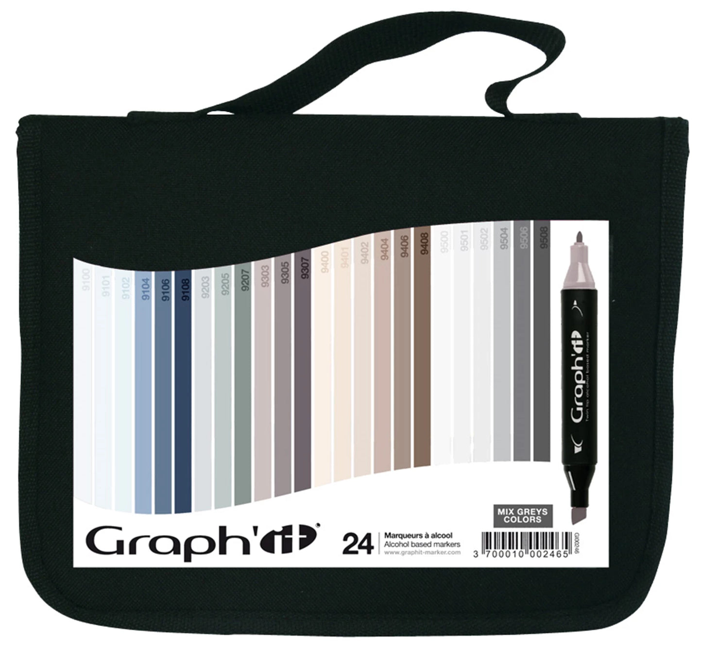 GRAPH'IT LA TROUSSE DE 24 MARQUEURS MIX GRIGI