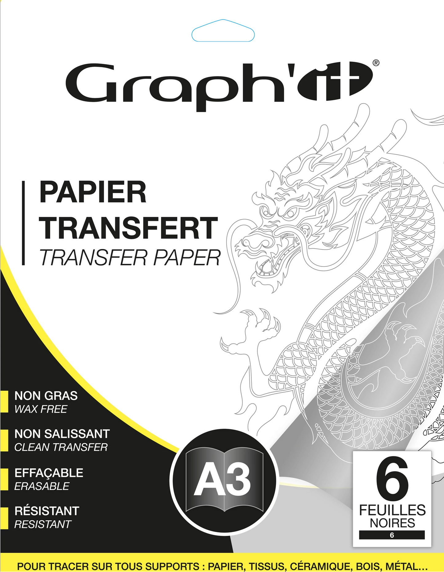 GRAPH'IT PAUSCHBLÄTTER TRANSFER 6 BLATT A3 SCHWARZ