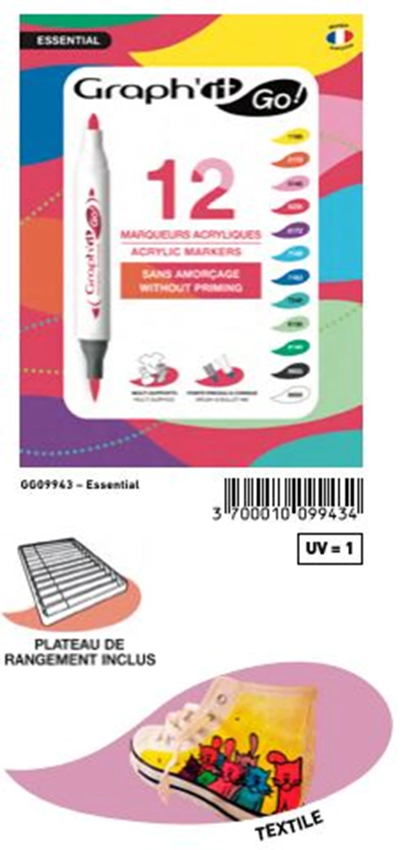 GRAPH'IT GO ACRYLSTIFT-SET ESSENTIAL, 12 STÜCK