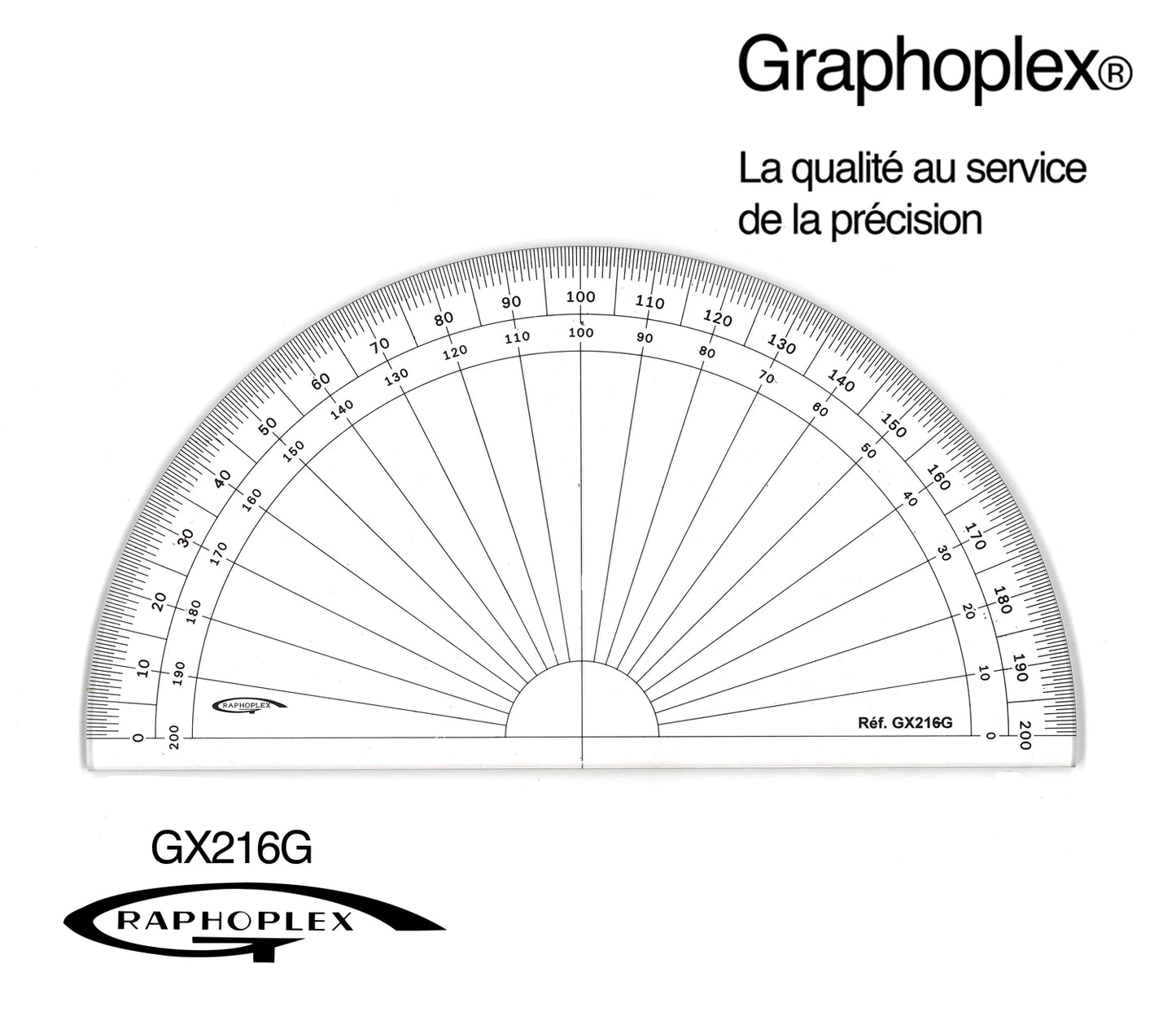 RAPPORT 1/2 CERCLE GRADUÉ DIA 16CM