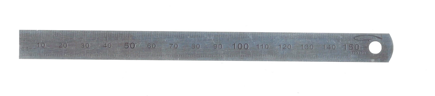 Stahllineal flexibel doppelseitig Dicke=0,5mm Breite=13mm Länge=15