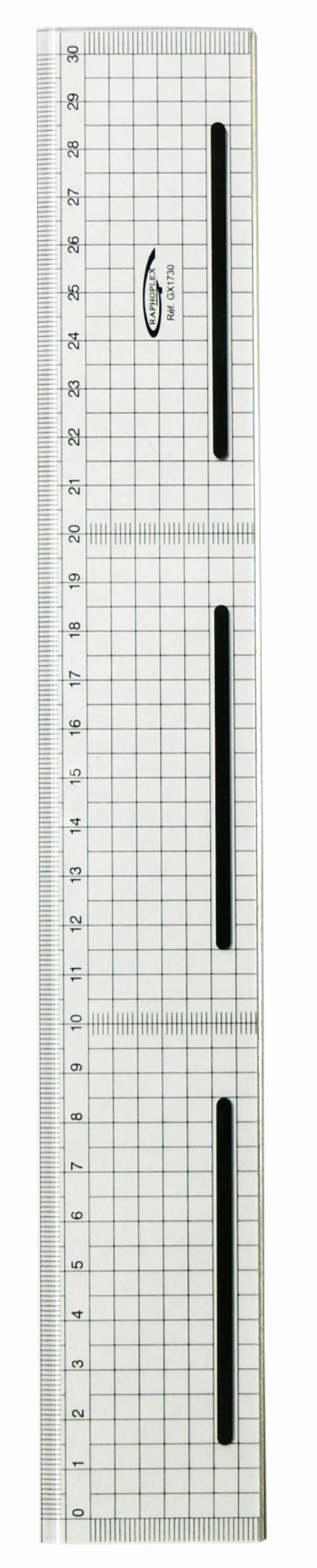 REGLE DE COUPE BORD ACIER ANTIGLISSE QUADRILLEE 30CM