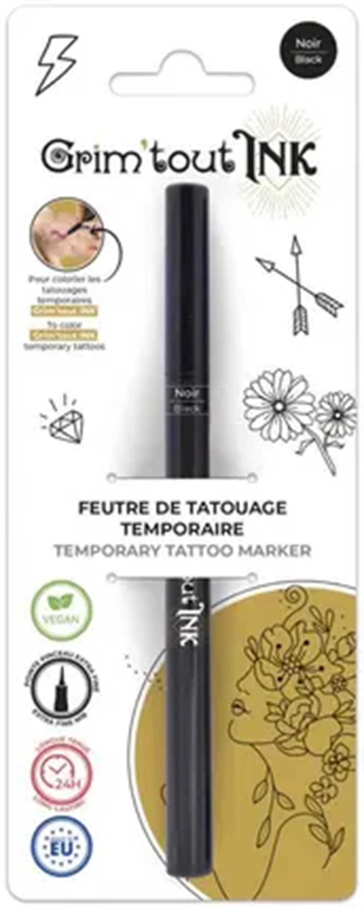 GRIM'TOUT FEUTRE DE TATOUAGE TEMPORAIRE NERO