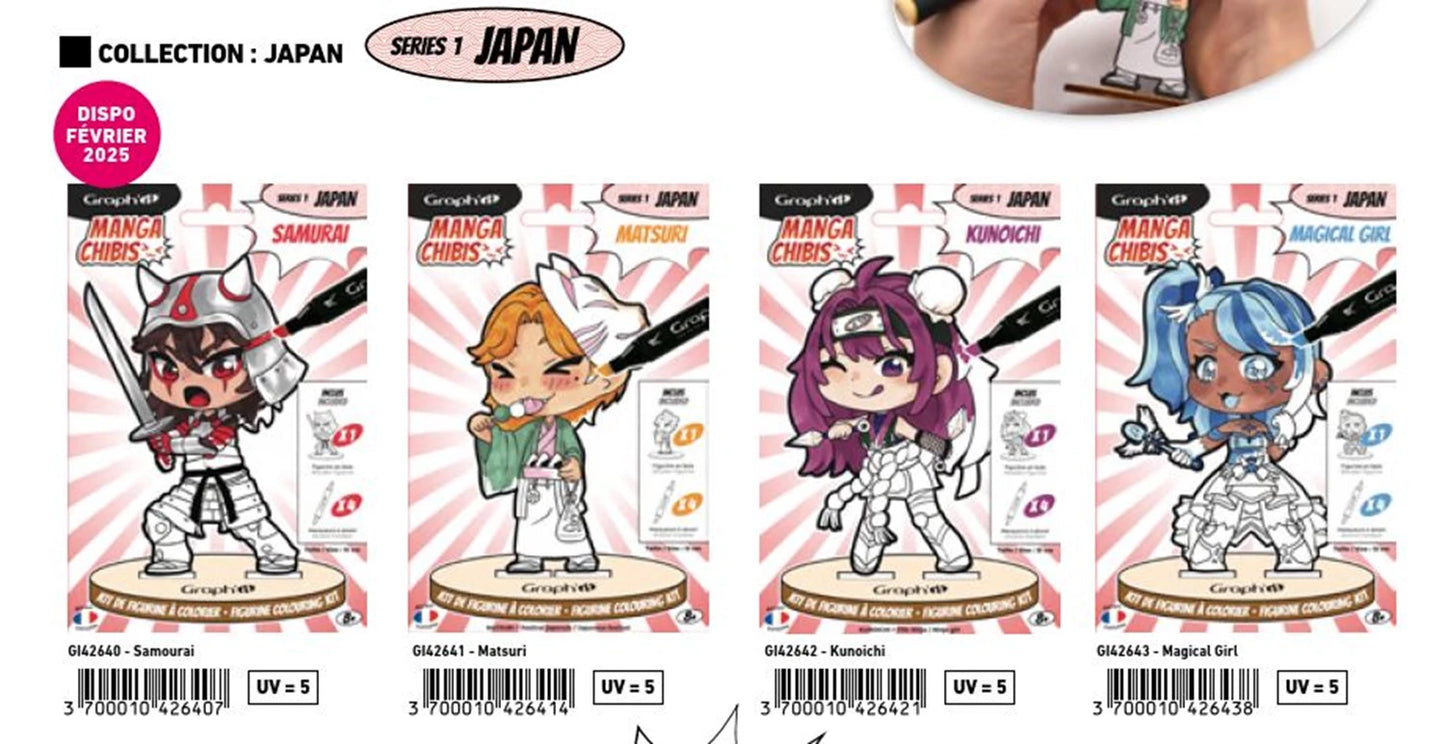 KIT DE COLORIAGE FIGURINES MAGICAL GIRL GRAPH'IT CHIBIS