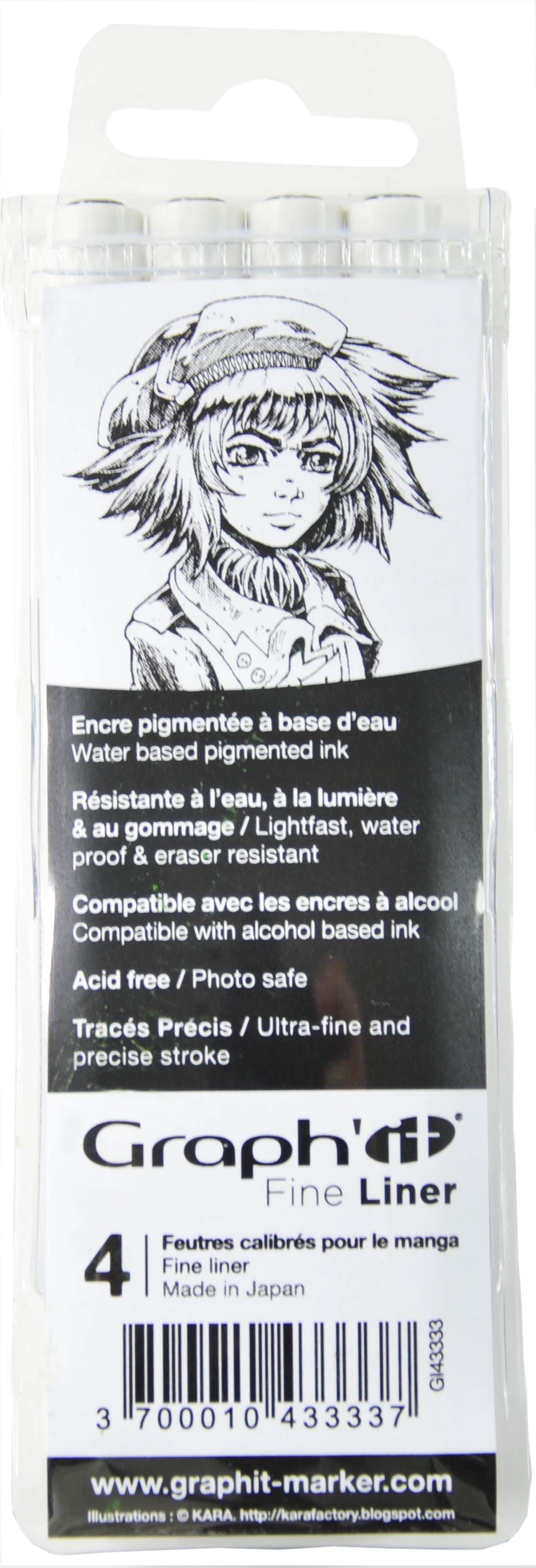 GRAPH'IT ETUI MIT 4 MANGA FINE LINERN (0.1 0.3 0.5 0.7)