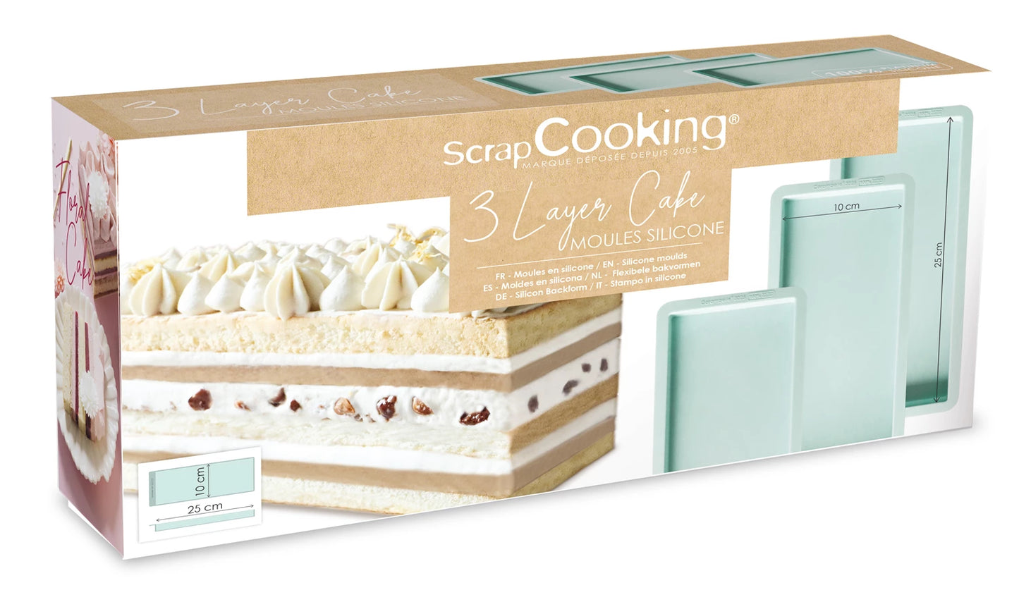 3 SILIKONFORMEN FÜR SCHICHTKUCHEN/TORTE