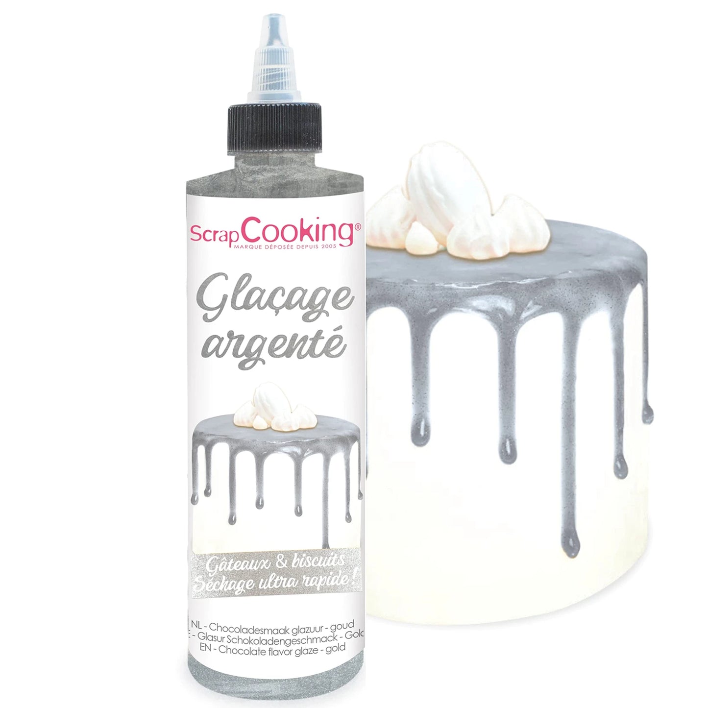 DRIPCAKE-GLASUR – SILBER 140G