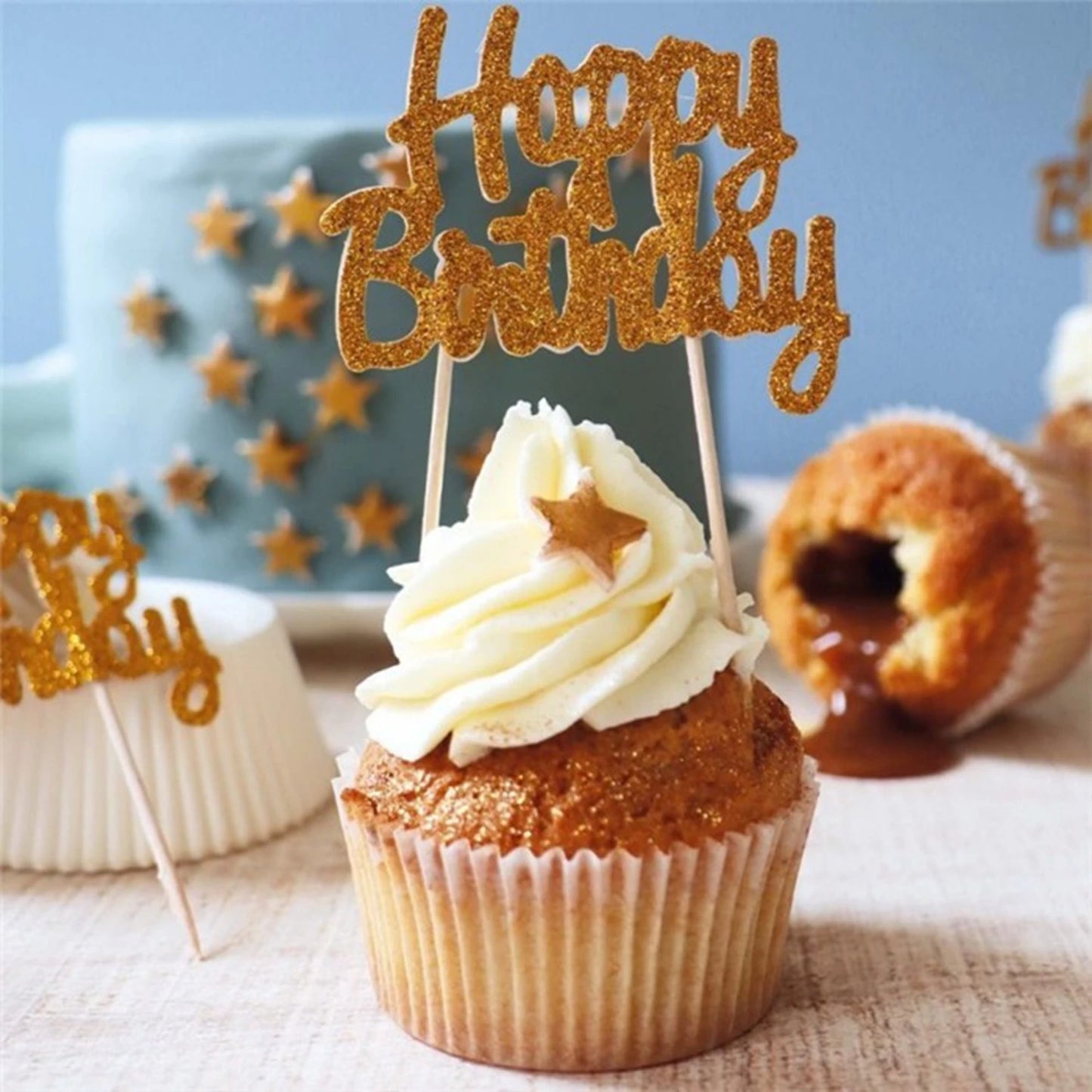 SCRAPCOOKING - 24 MUFFINFÖRMCHEN UND 12 KUCHENDEKORATIONEN. ALLES GUTE ZUM GEBURTSTAG! - F/D/I/ML
