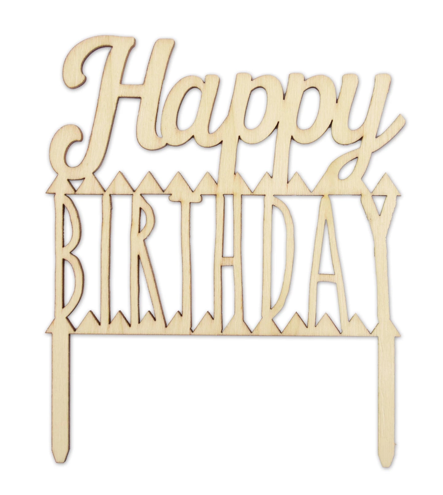 TOPPER PER TORTA IN LEGNO CON SCRITTA "BUON COMPLEANNO"