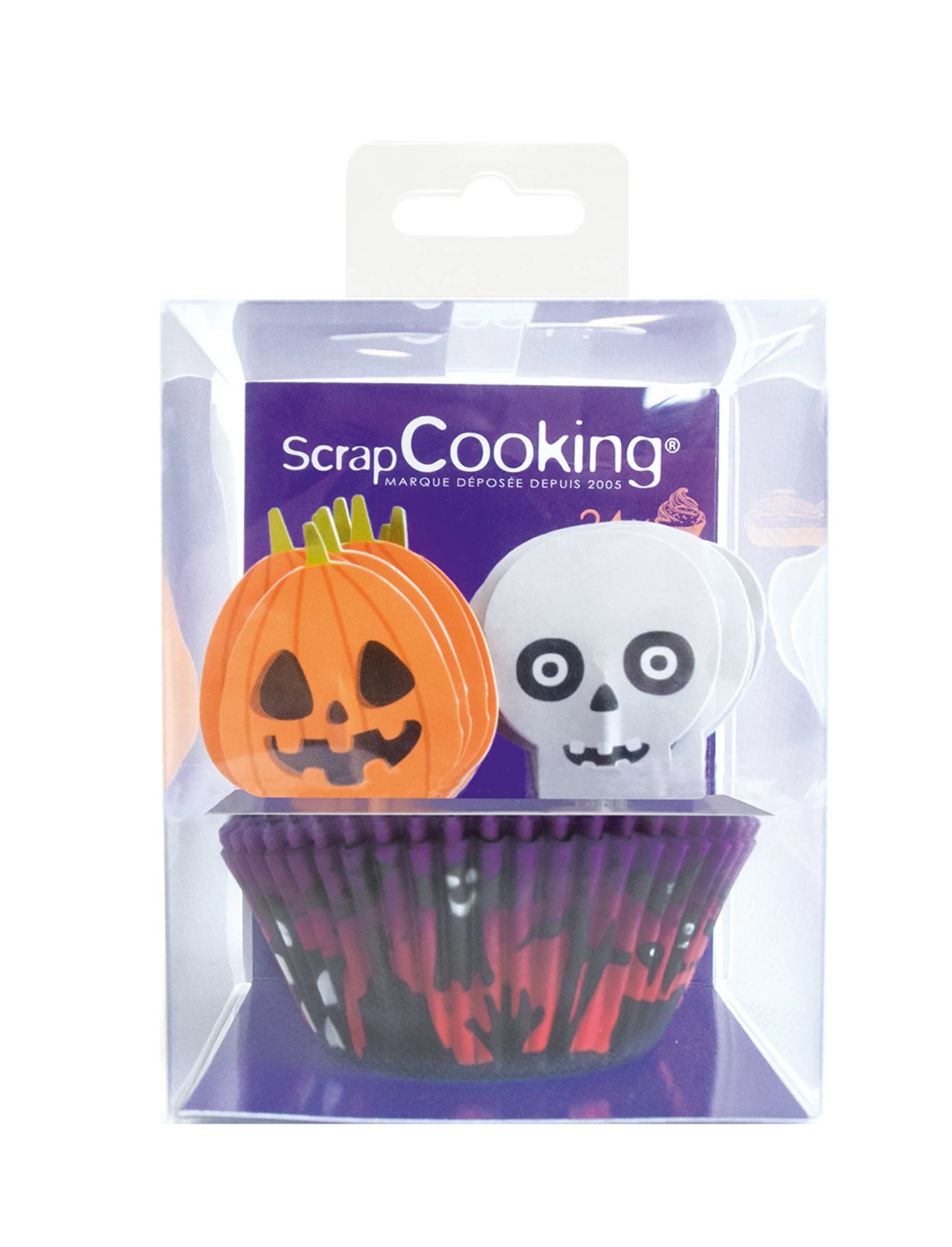 24 COLORI PER MUFFIN + 24 DECORAZIONI PER HALLOWEEN