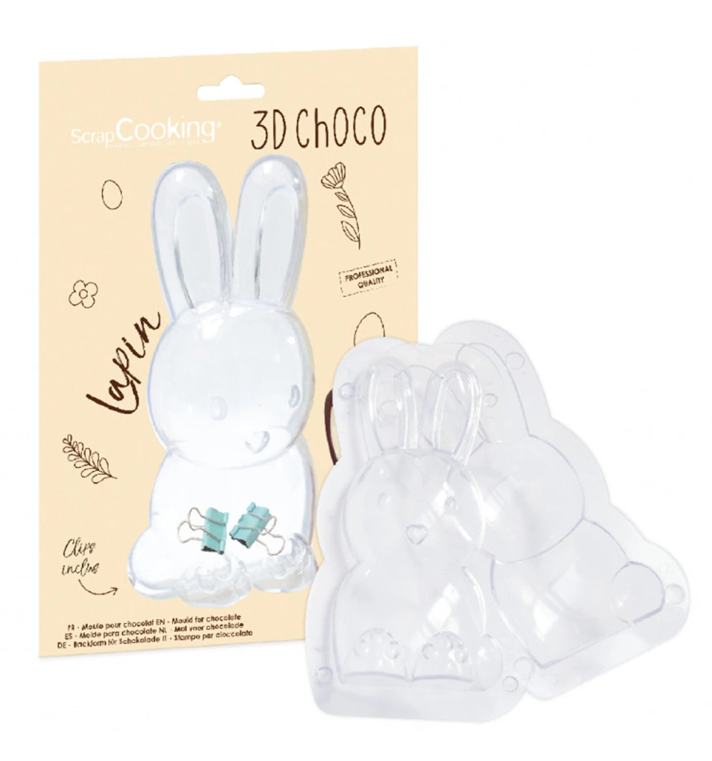 MOULE À CHOCOLAT PROFESSIONNEL 3D EN FORME DE LAPIN