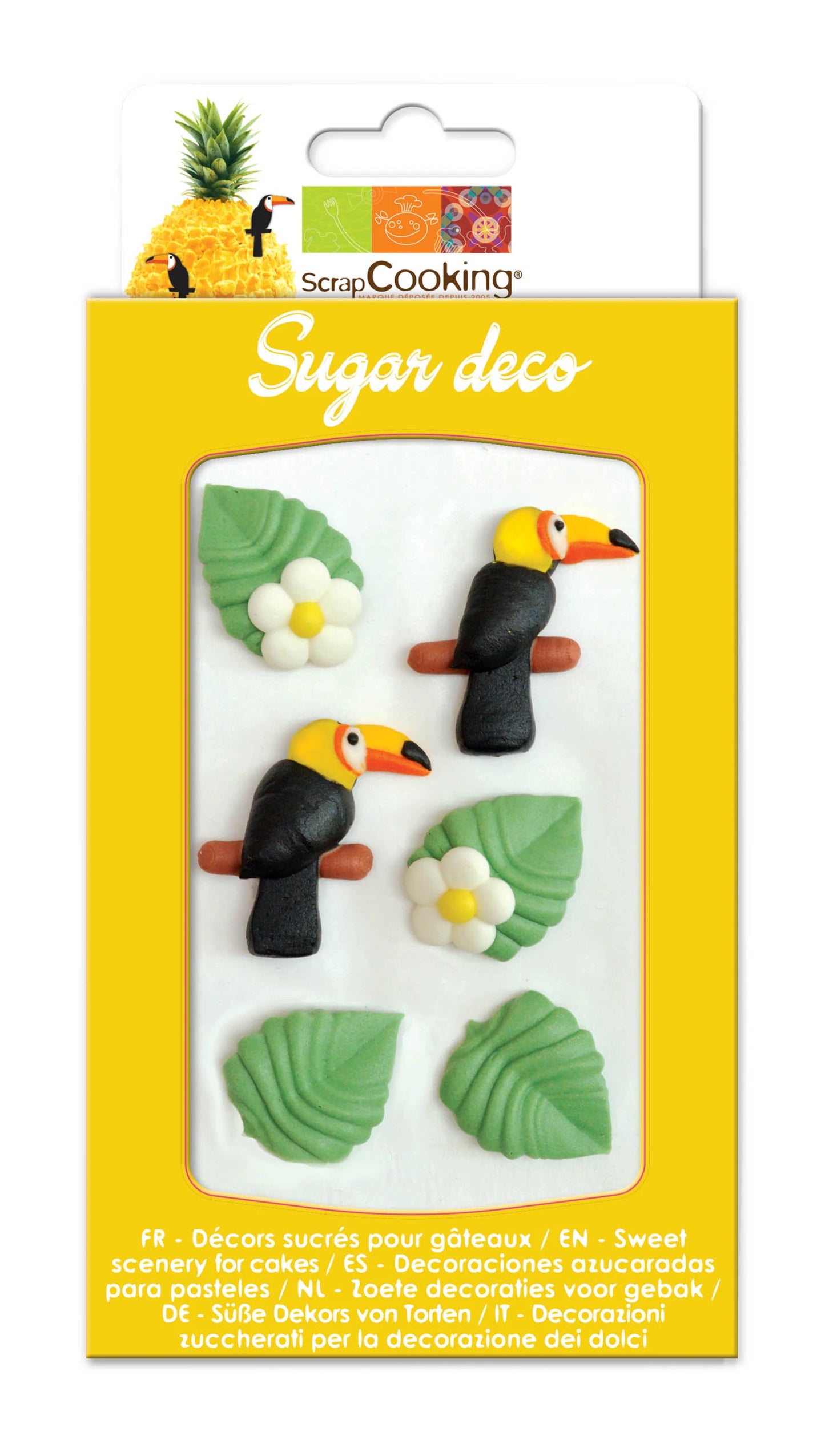 DÉCORATIONS EN SUCRE, TROPICALES 6 PIÈCES.
