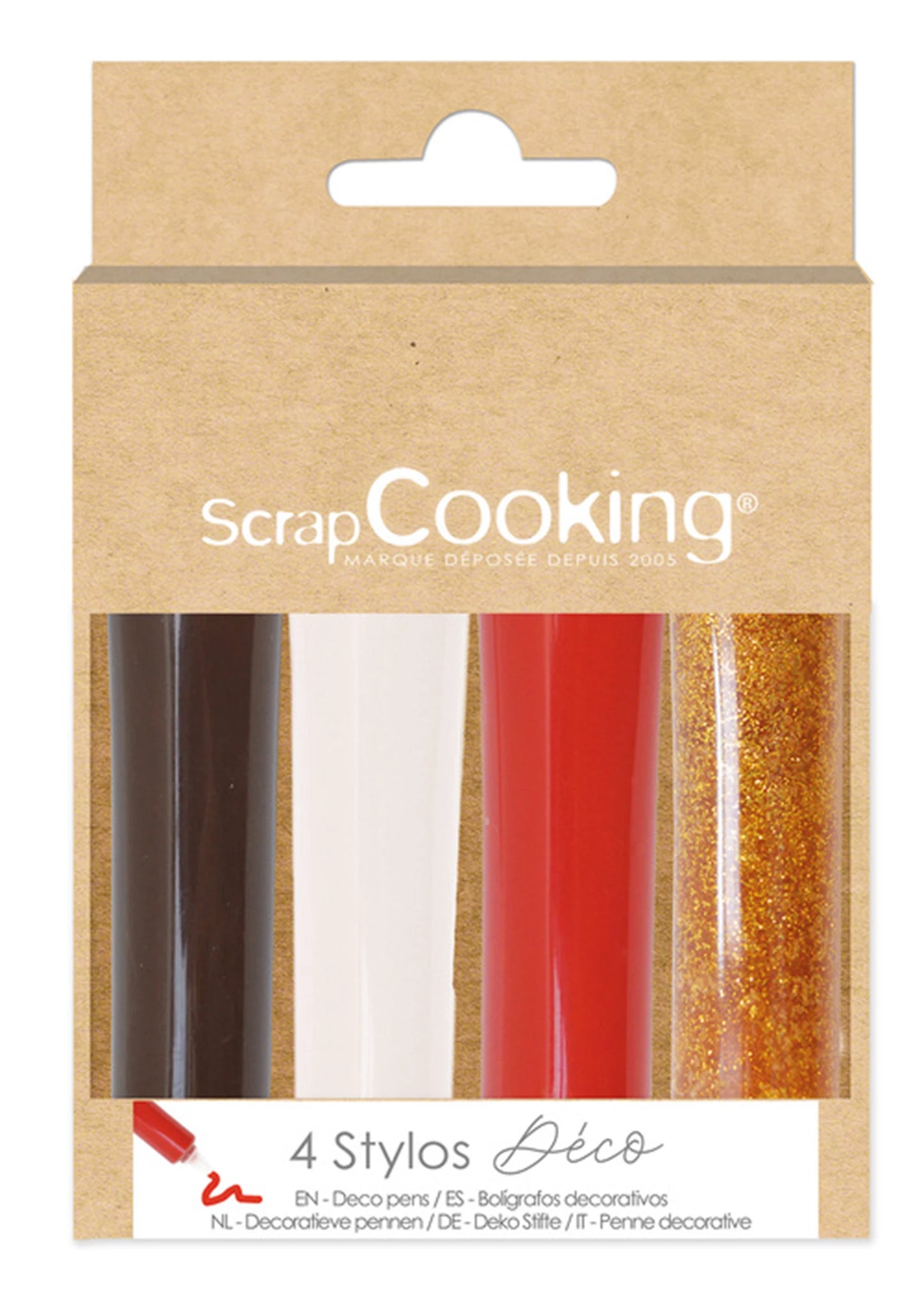 PENNA/TUBO DECORATIVO IN 4 COLORI: BIANCO, ROSA, BLU E CIOCCOLATO.