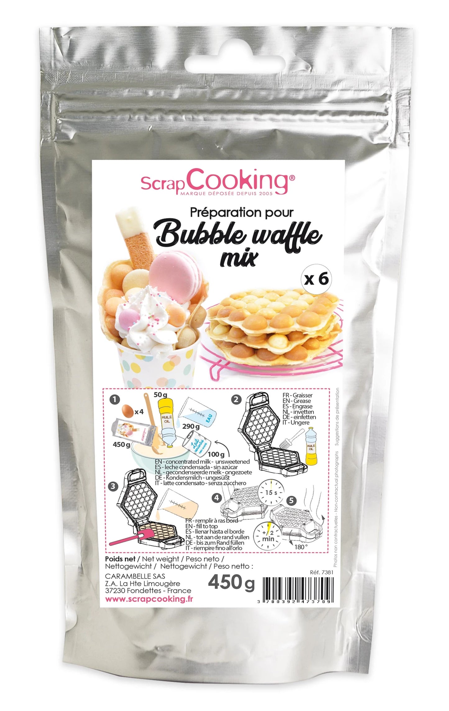 MISCHUNG FÜR BLASENWAFFELN 450G