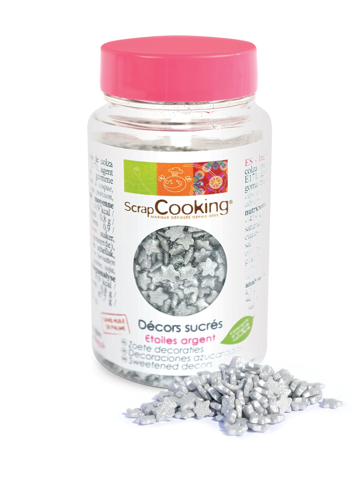 ÉTOILES DÉCORATIVES EN SUCRE ARGENTÉ 55G