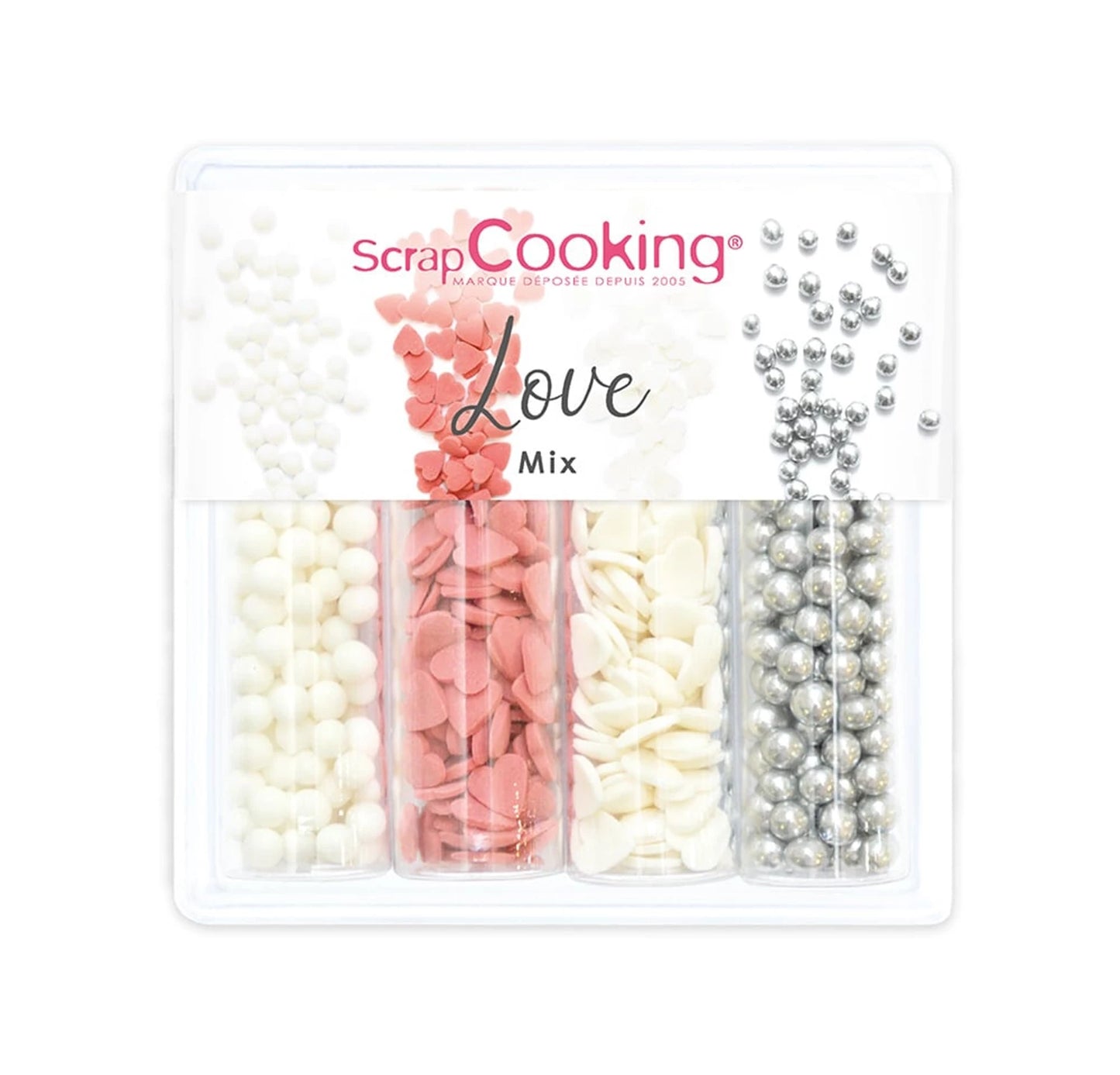 LOT DE 4 DÉCORATIONS EN SUCRE - LOVE MIX - 56G