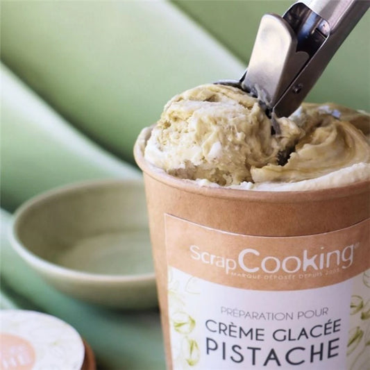 SCRAPCOOKING - PREPARATO PER GELATO PRONTO ALL'USO, AL PISTACCHIO, 185 G - F/D/I/ML
