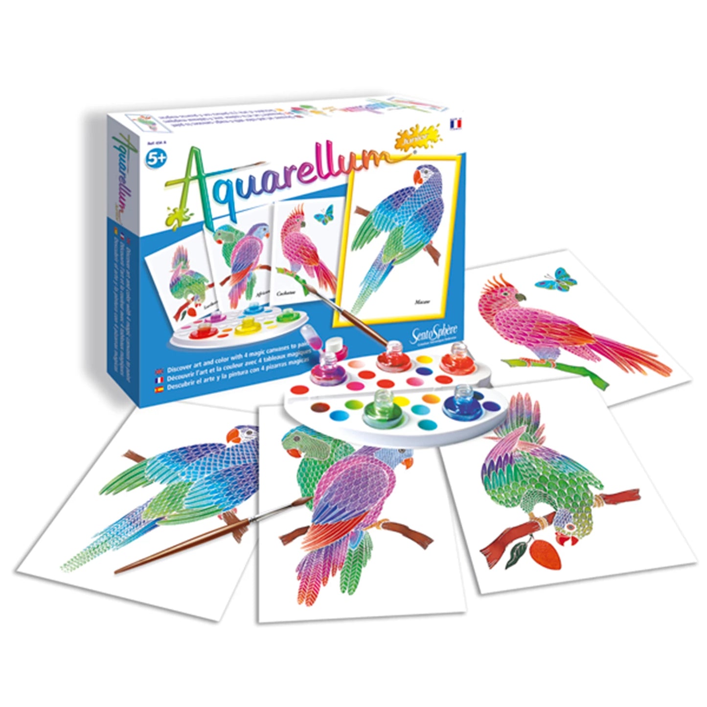 AQUARELLUM JR 4T PERROQUETS (FR-DE-IT-EN-ES-NL)