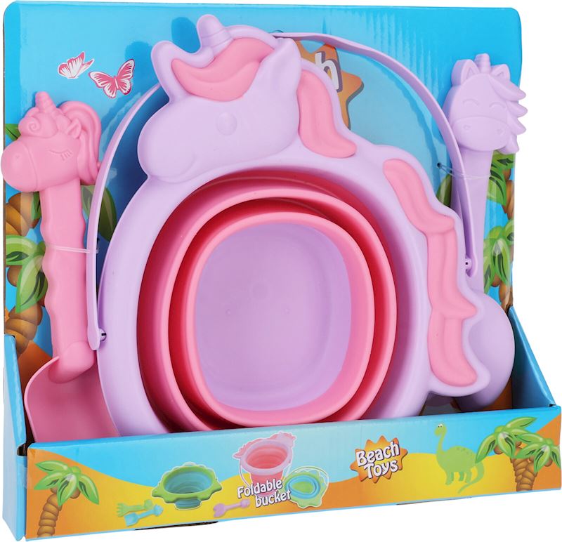 SET SECCHIELLO DA SPIAGGIA PIEGHEVOLE COLORI ASSORTITI - BEACH TOYS