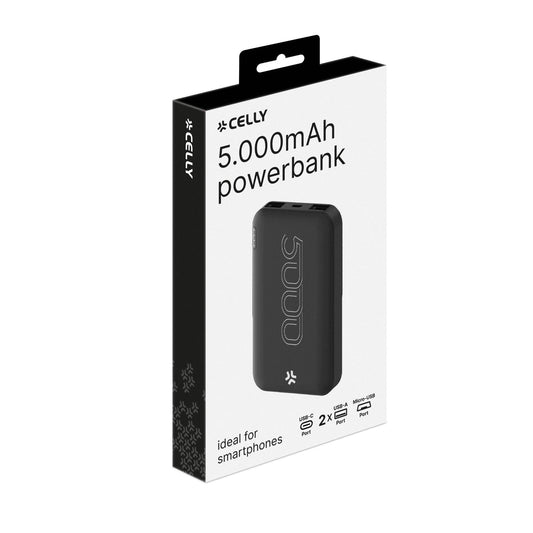 POWER BANK 10W ENERGY 5000 MAH SCHWARZ - CELLY